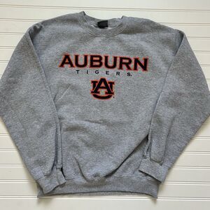 Auburn University Tigers Crewneck Sweatshirt MV Sport Medium Gray Pullover NCAA